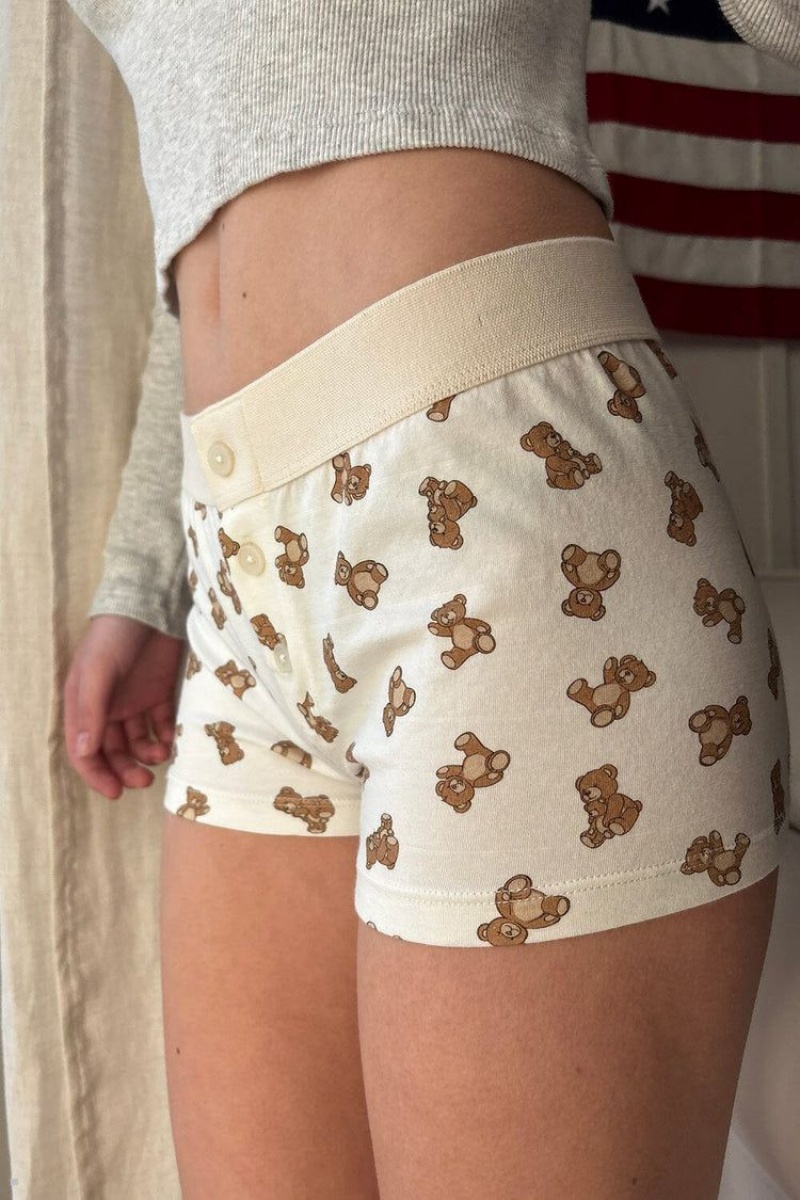 Sous Vêtement Brandy Melville Boyshort Teddy Bear Blanche | NGM-12609667